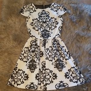 Black white mini dress